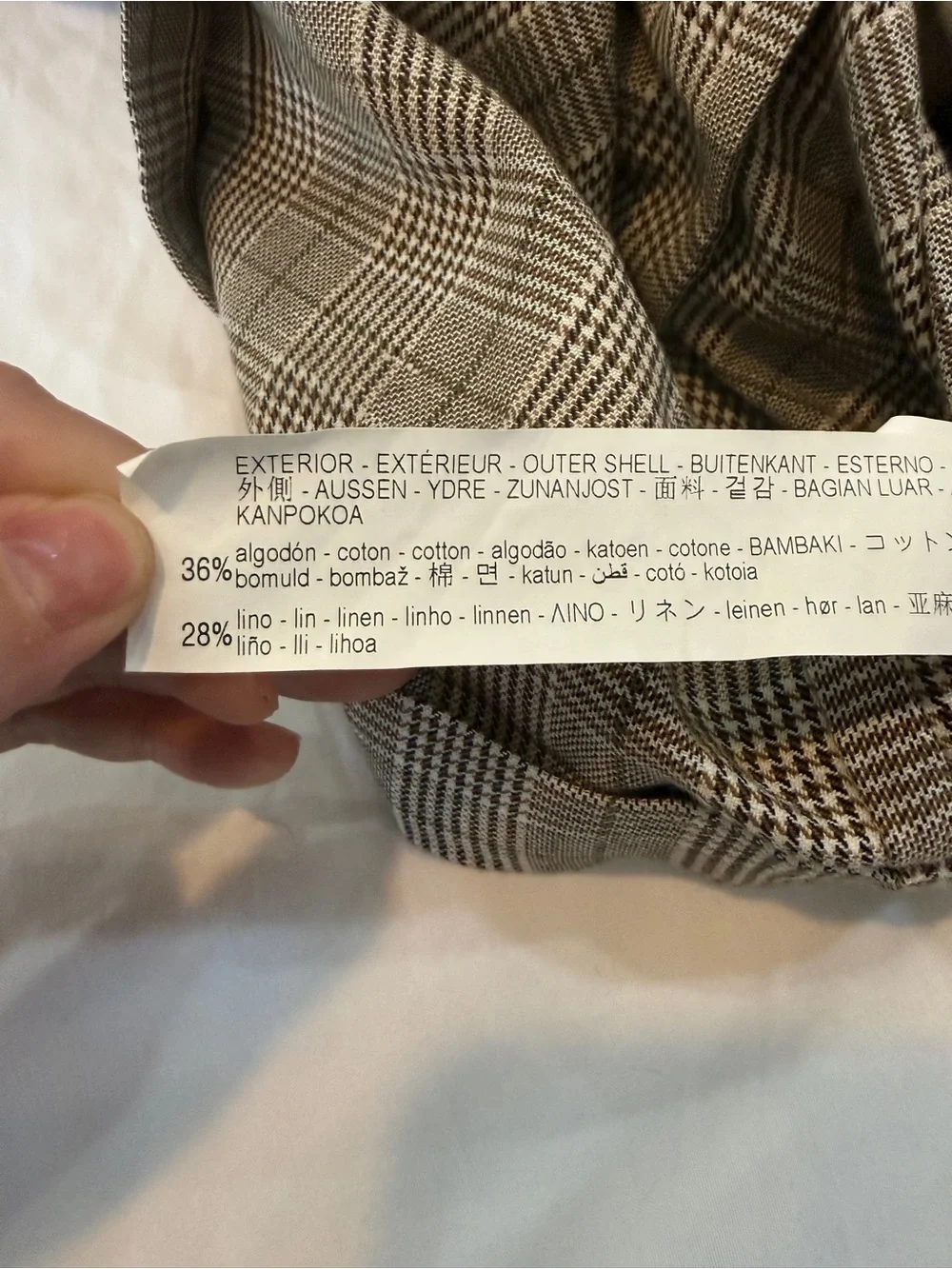Zara Men's Plaid Blazer Sport Coat Size 36 Brown Gray Glen Plaid Two Button